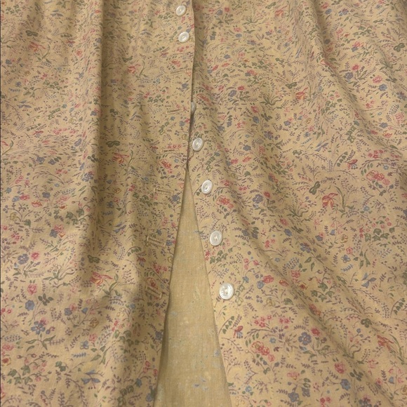 RARE Ralph Lauren Vintage Cotton Pleated Button Front Printed Skirt Size 10 - Picture 7 of 11